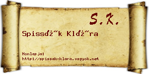 Spissák Klára névjegykártya